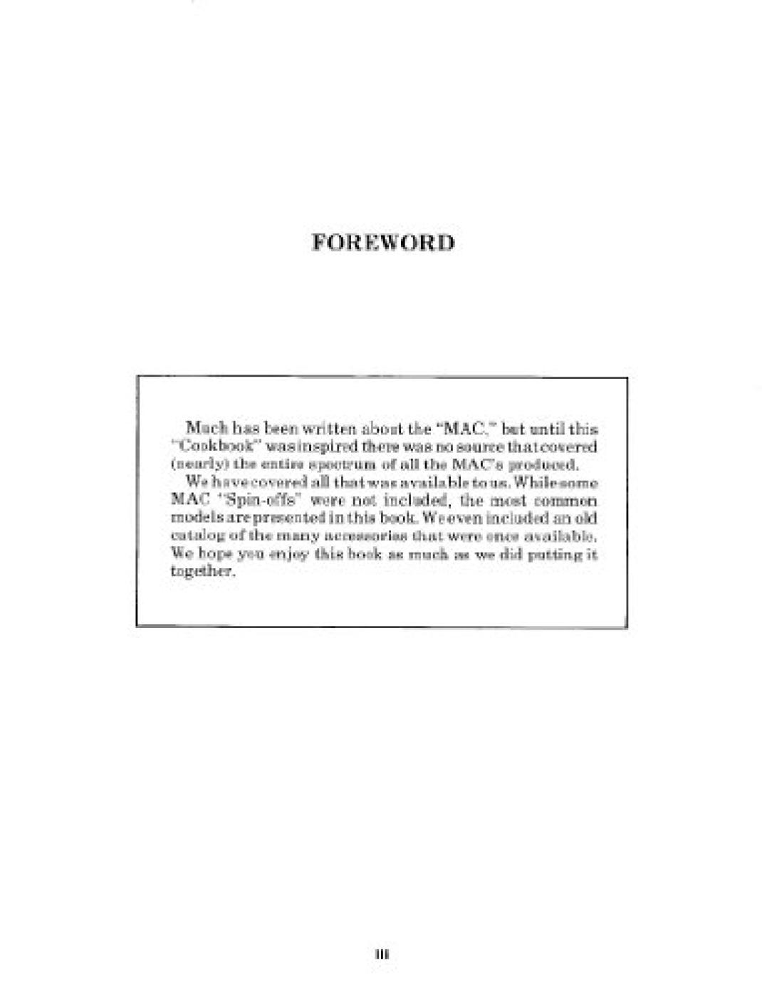 The Mac-10 Cookbook