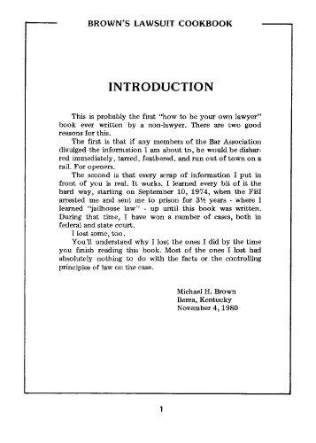 Brown's Lawsuit Cookbook