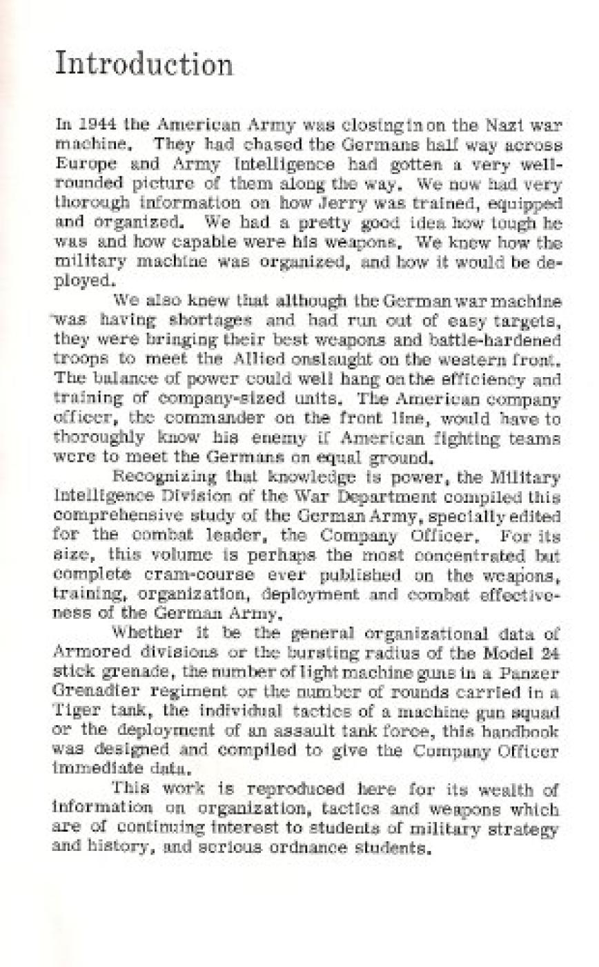Company Officer's Handbook of the German Army