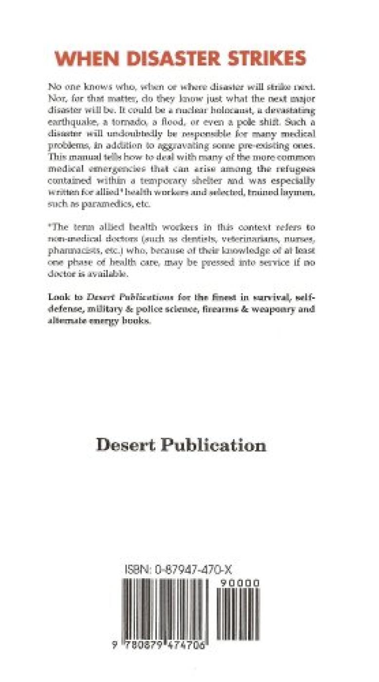 The Emergency Medical Care for Disaster Manual